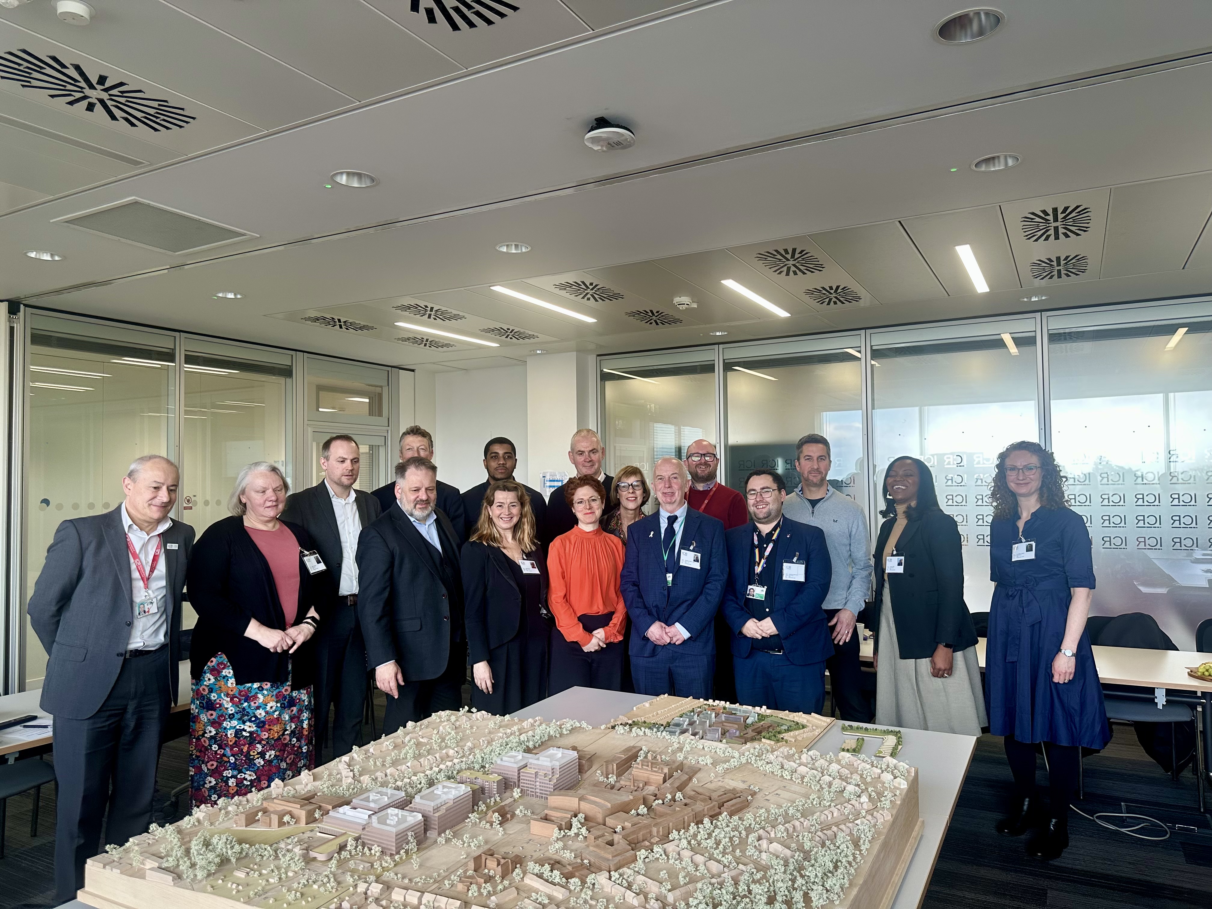 From left to right: Paul Norris, Dr Angela Kukula, Henry French, Howard Dawber, Dr Jon Wilkinson, Sophie White, Alexander Virtue, Richard Simpson, Laura Citron, Helen Bailey, Cllr Barry Lewis, Simon Francis, Cllr Jake Short and Daniel May