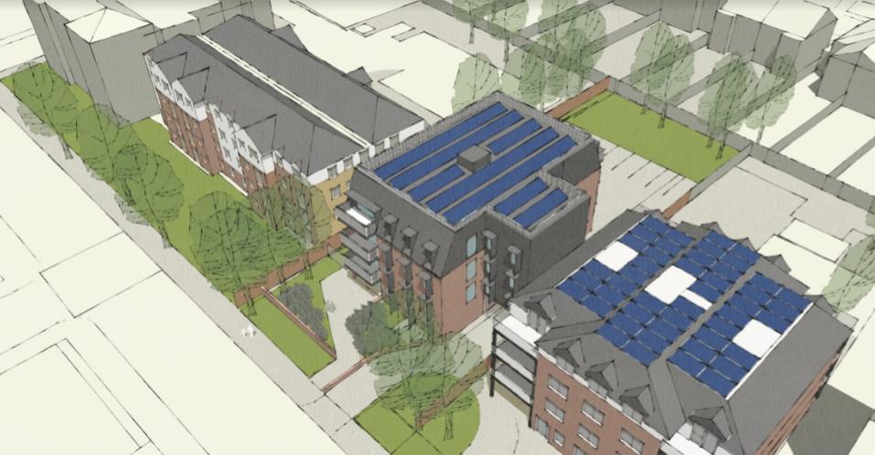 This is a 3D drawing of the new Housing being built at 75 Woodcote Road